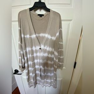 Sanctuary tie dye sweater roll sleeve with tab